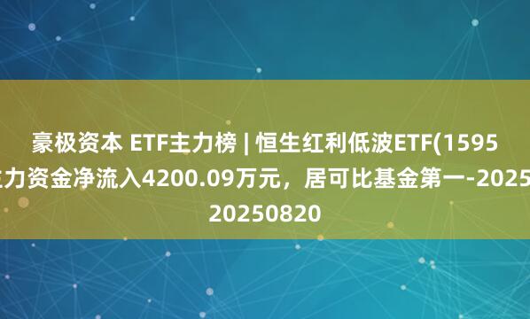 豪极资本 ETF主力榜 | 恒生红利低波ETF(159545)主力资金净流入4200.09万元，居可比基金第一-20250820