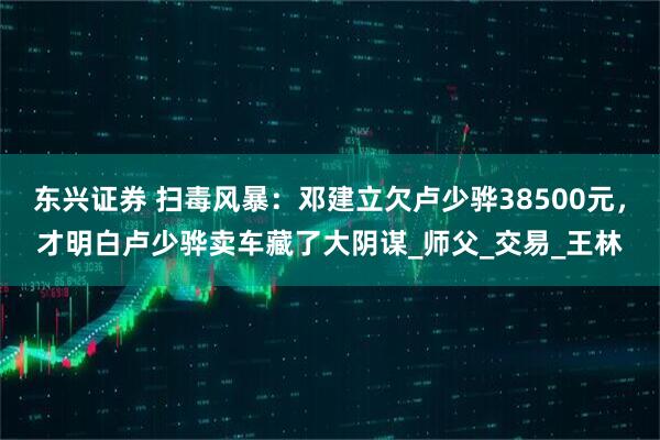 东兴证券 扫毒风暴：邓建立欠卢少骅38500元，才明白卢少骅卖车藏了大阴谋_师父_交易_王林